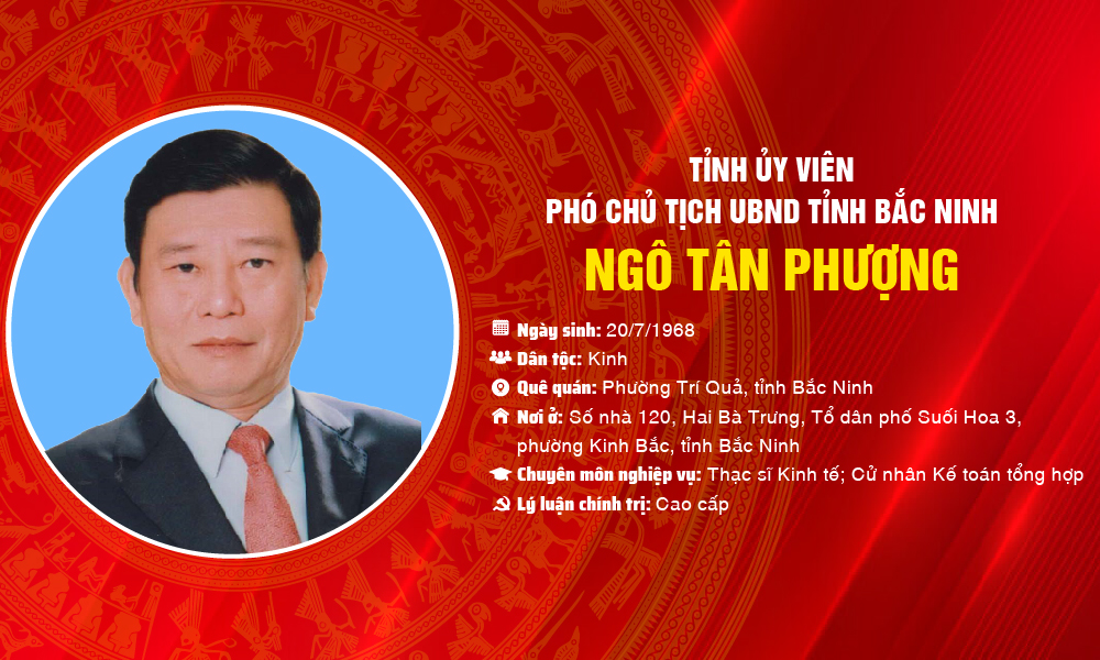 Đồng chí Ngô Tân Phượng, Tỉnh ủy viên, Phó Chủ tịch UBND tỉnh Bắc Ninh